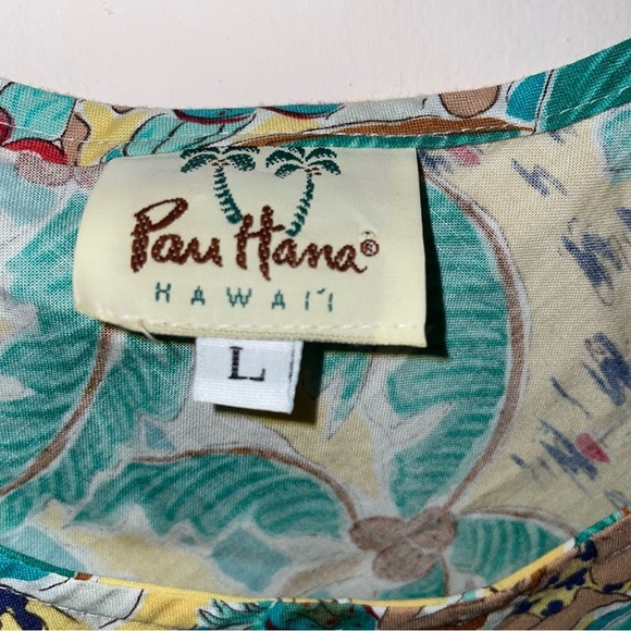 Pau Hana Hawaii Tropical Print Sleeveless Dress Size Large - Picture 2 of 7
